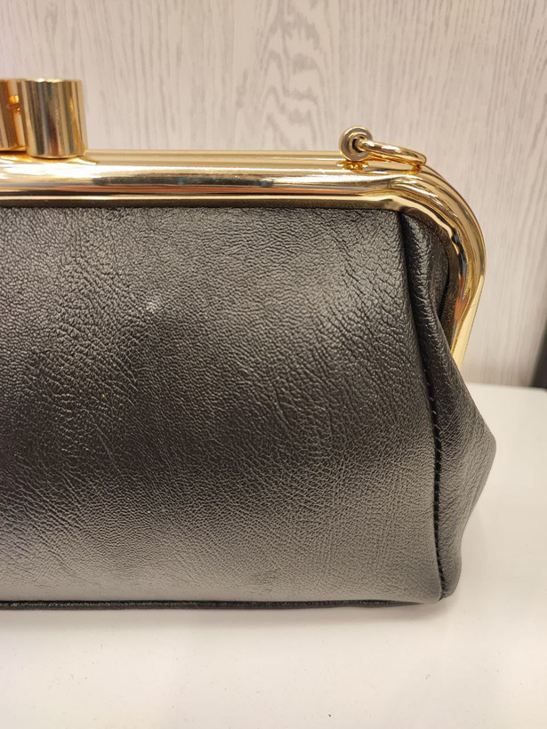 کیف مجلسی دهنه دار مشکی چرم