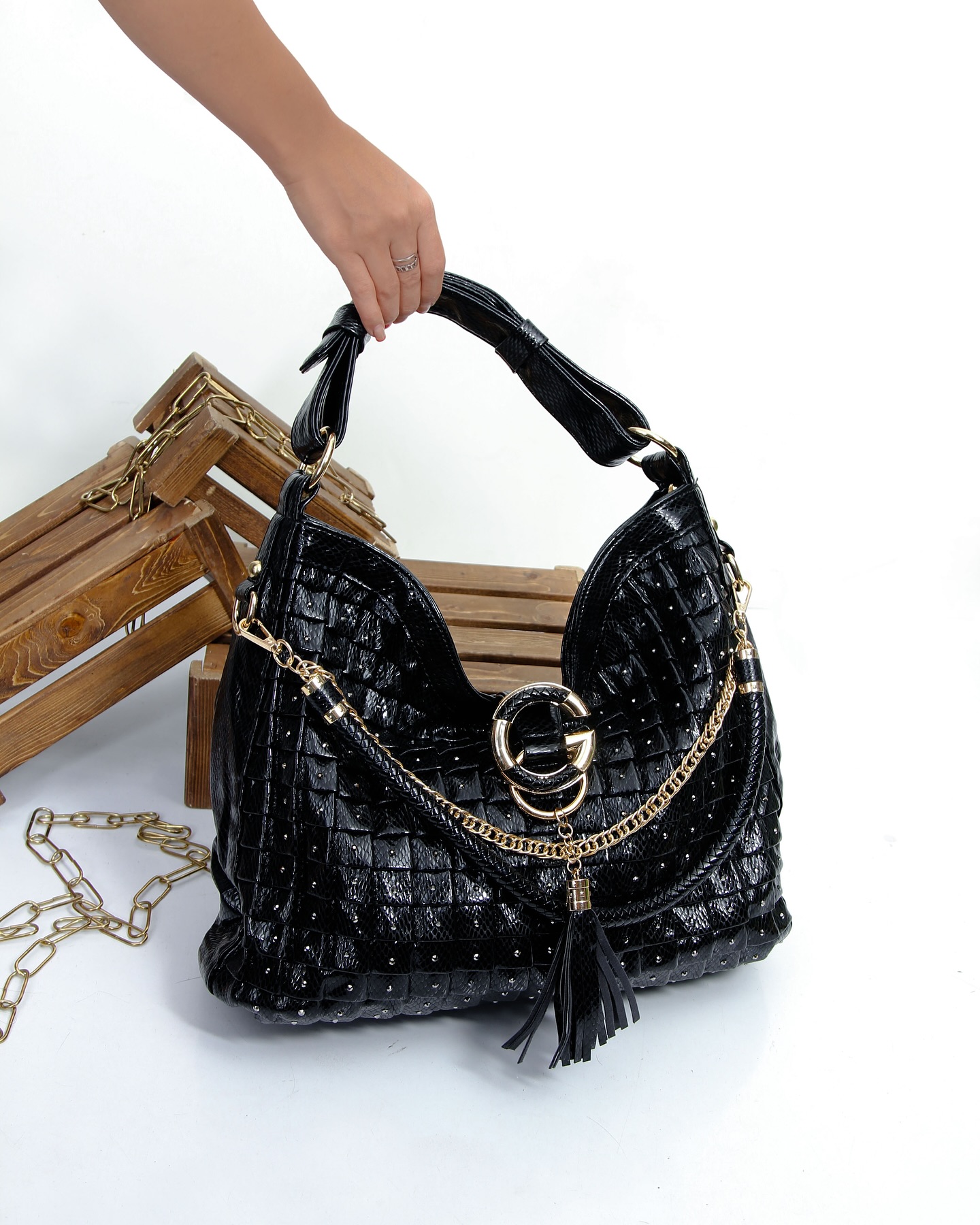 کیف مجلسی زنانه نگین دار لاکچری وارداتی