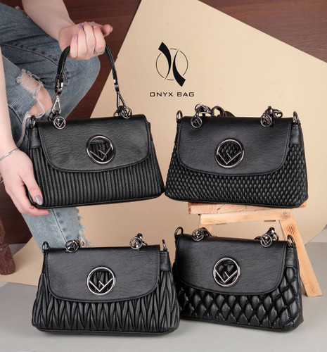 کیف مجلسی زنانه چرم دستی دوشی ONYX مشکی