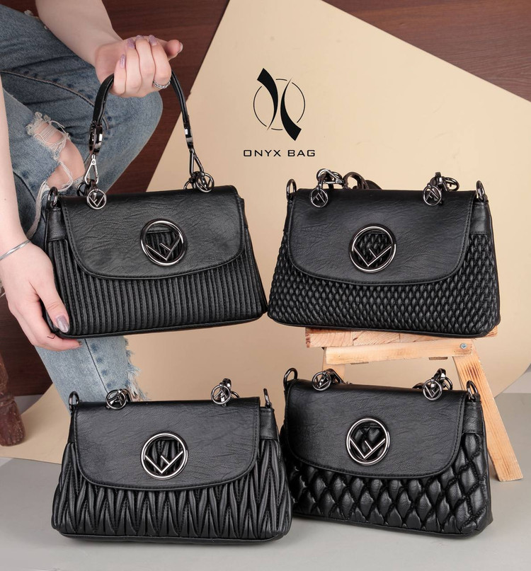 کیف مجلسی زنانه چرم دستی دوشی ONYX مشکی