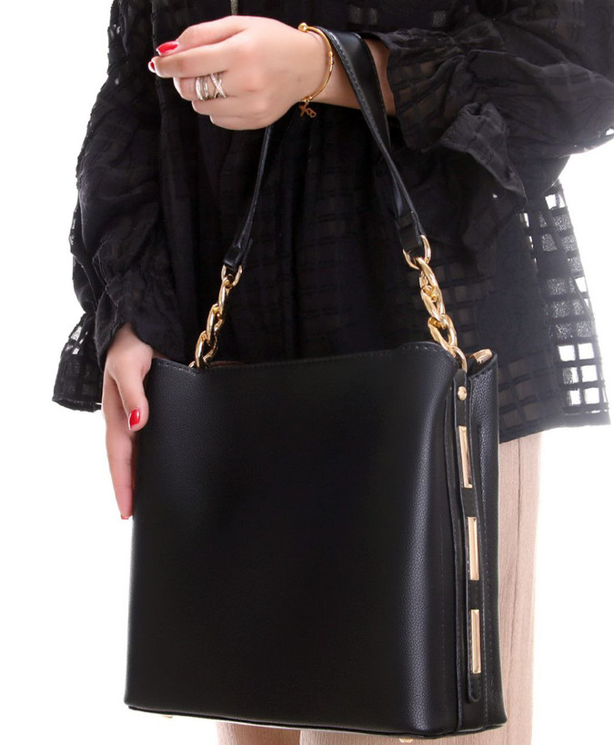 کیف مجلسی زنانه چرم دوشی مشکی