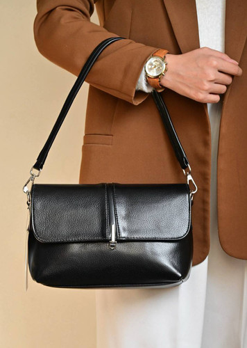 کیف زنانه دوشی چرم بنو beno مشکی