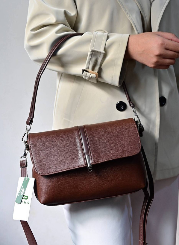 کیف چرم رودستی بنو beno قهوه ای